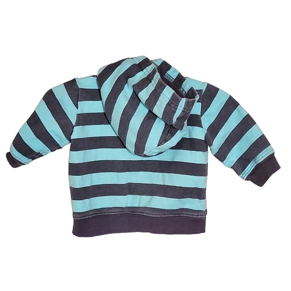 K1227 * Carter's Just One You Boys Striped Rocket Full Zip Hoodie Size 3M